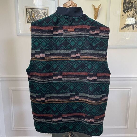 Vintage Outback Trading Company Ltd Southwest Blanket Print Button Front Vest Co - Picture 2 of 7